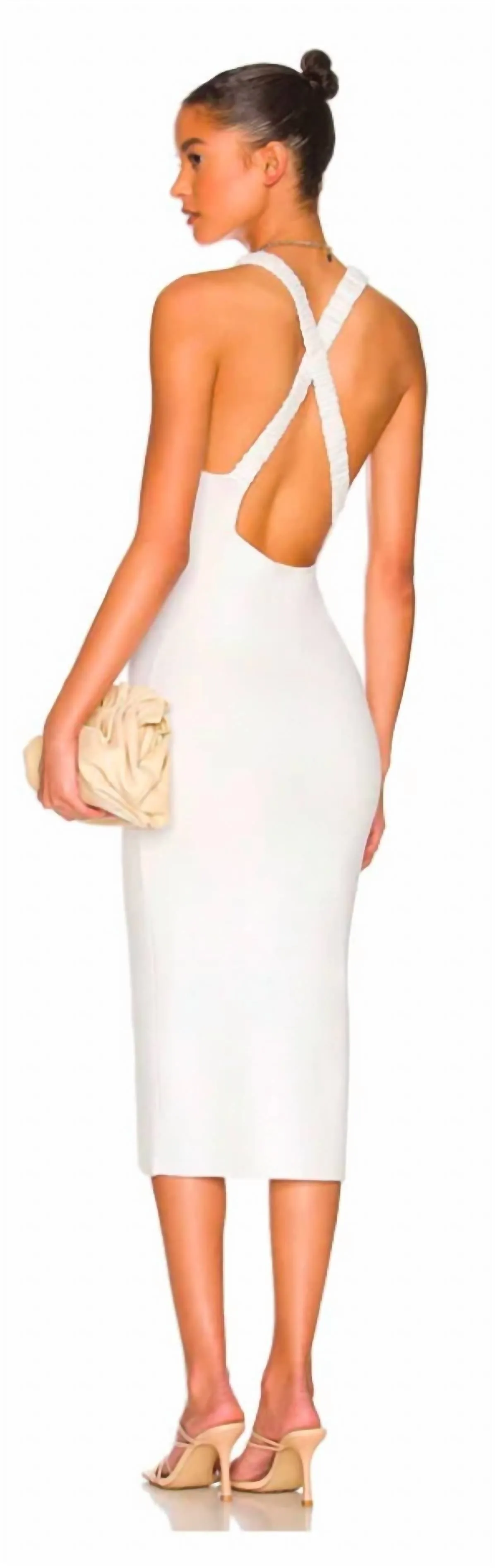 525 America - Open Back Dress BLACK- (NOT WHITE)
