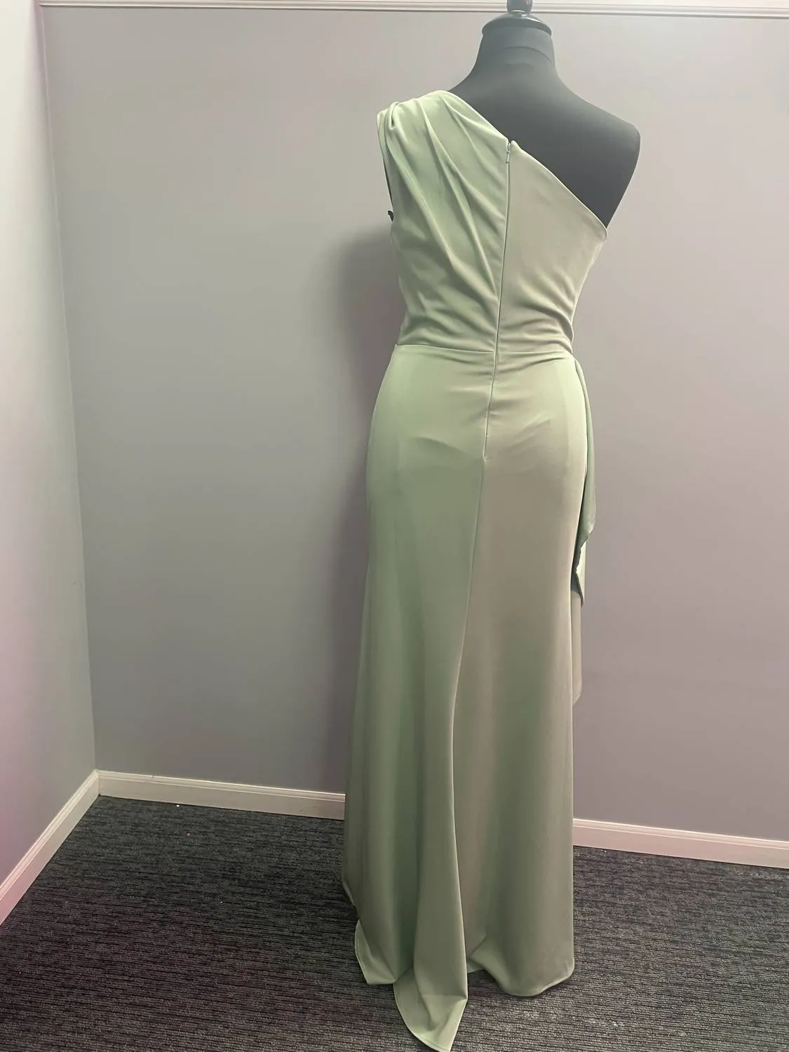 Alyce Paris - One Shoulder Ruched Draped Straight Dress