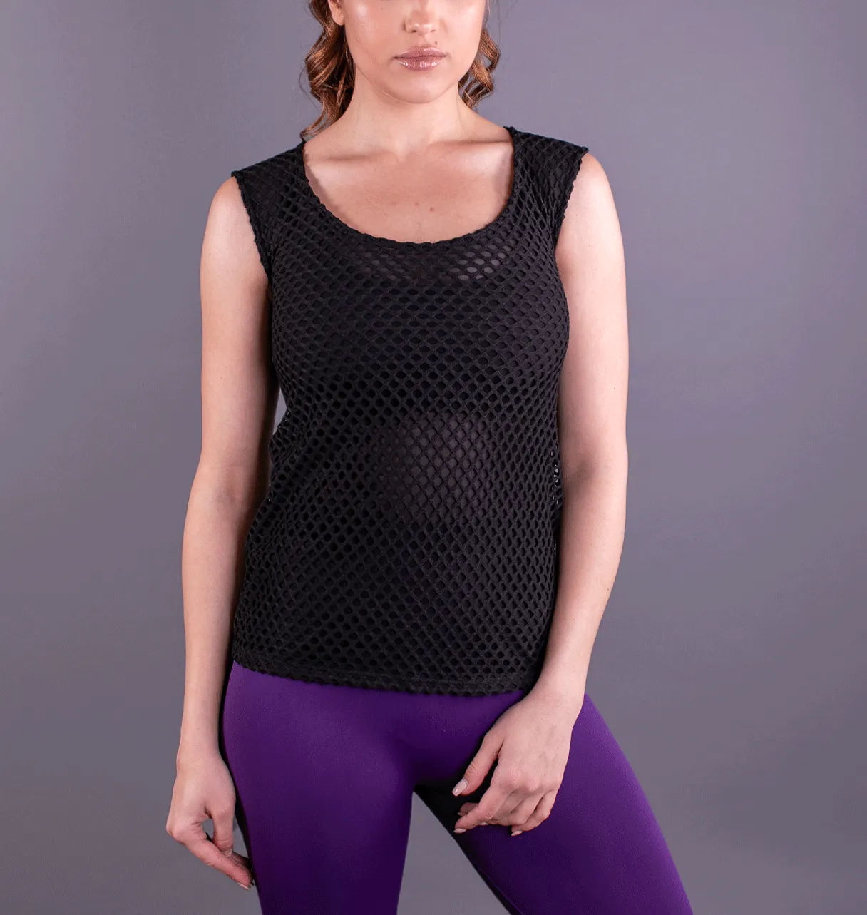 Black Double Mesh Tank