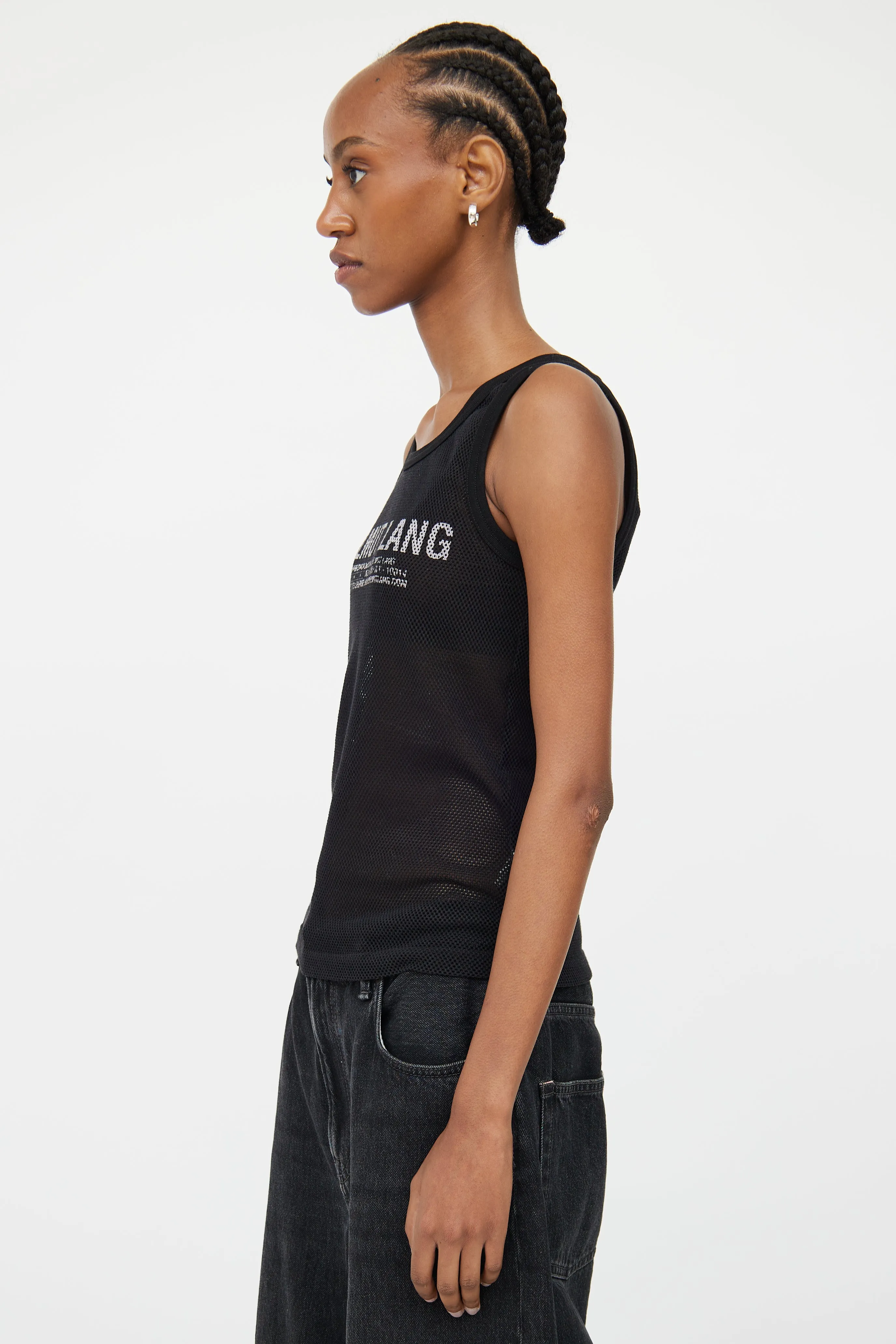 Black Mesh Logo Tank Top
