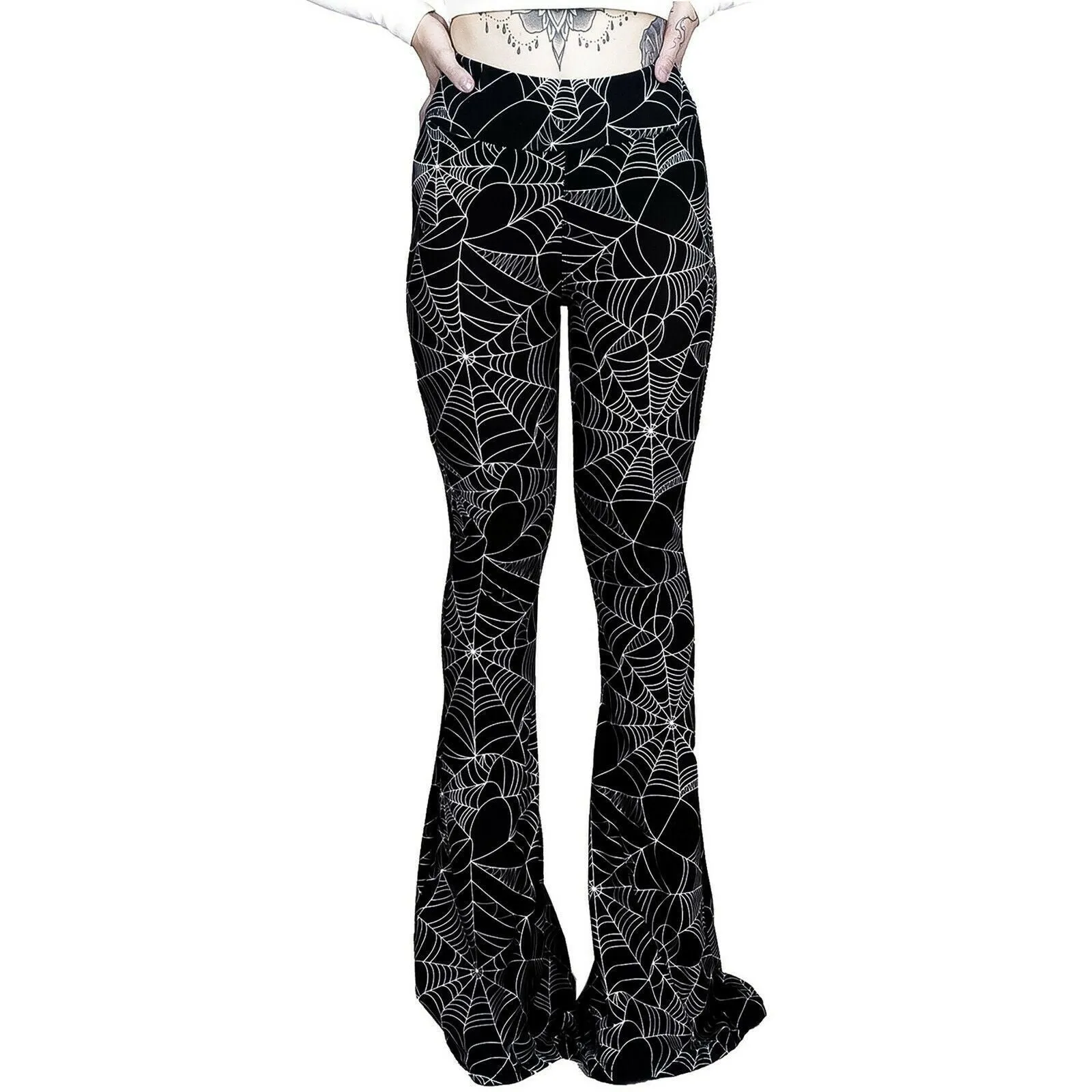 Hellz Bellz Caught In My Web Bell Bottom Flares