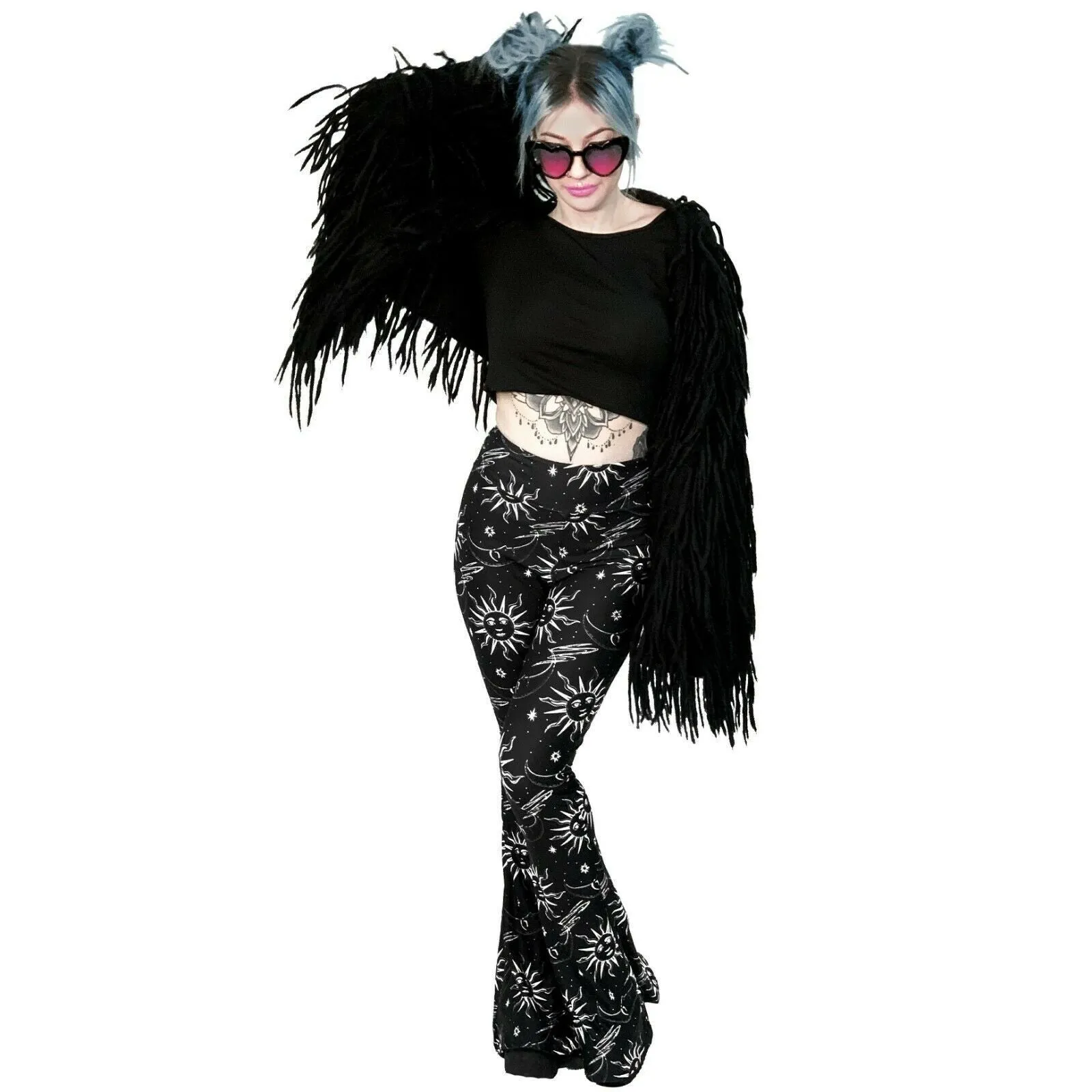 Hellz Bellz Celestial Sun And Moon Bell Bottom Flares