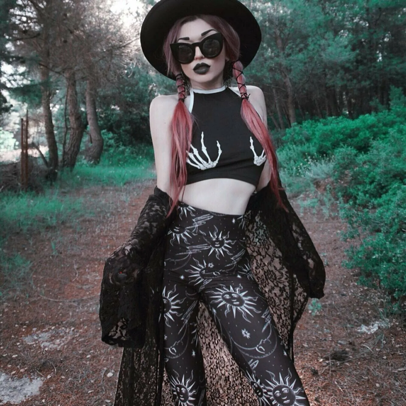 Hellz Bellz Celestial Sun And Moon Bell Bottom Flares