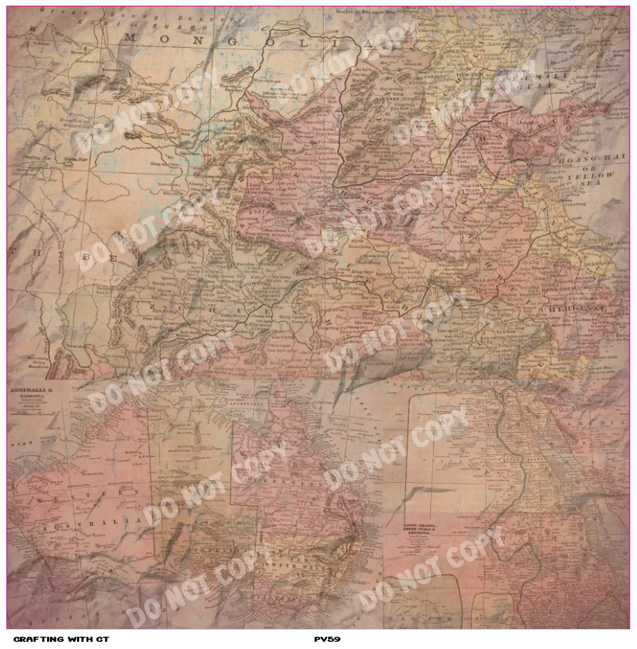 PV59 Vintage map 3 vinyl sheet
