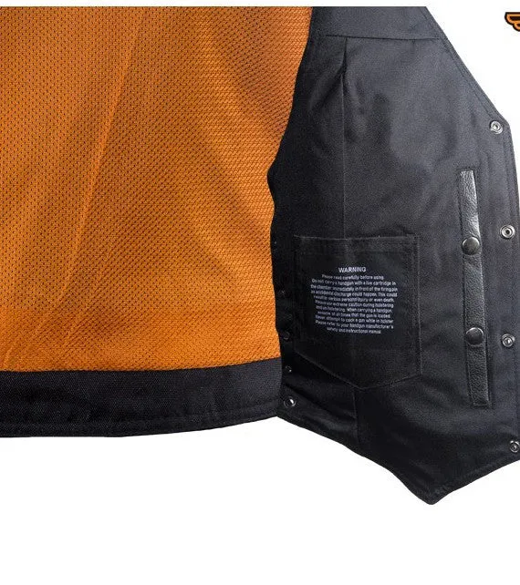 Womens Cowhide Leather Motorcycle Vest With 7 Pockets